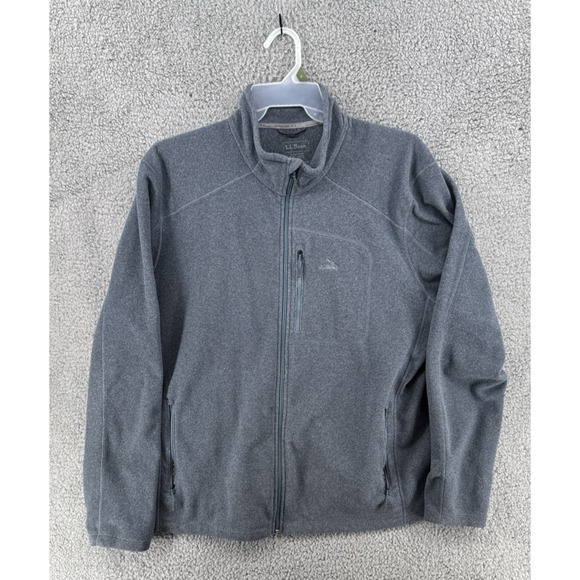 LL Bean Blue Full Zip Fleece Coat Jacket Men's Sz 2XL - Picture 1 of 3